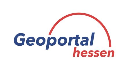 Logo Geoportal Hessen Logo Geoportal Hessen, blauer Schriftzug "Geoportal", schräg darunter roter Schriftzug "hessen", darüber ein rotes Kreissegment
